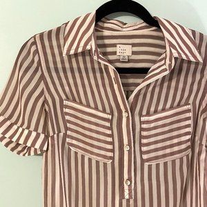 Purple and White Striped Button DownShirt